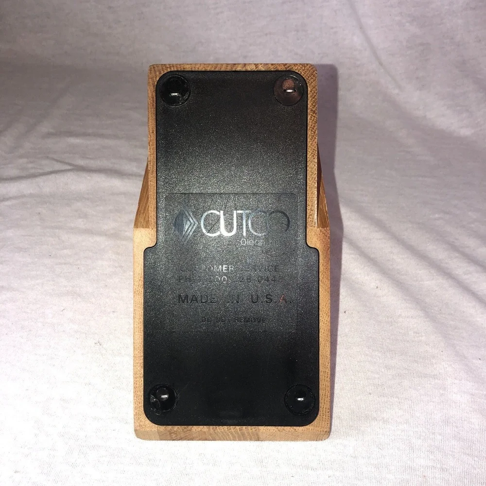 CUTCO 8 Slot Knife Block Honey Oak Wood 4 Steak Knife Slots - Picture 5 of 10